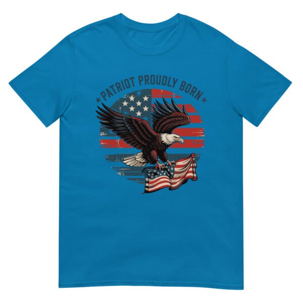 Patriotic Americana T-Shirt for Conservatives – Eagle & Flag Collage - Patriot Proudly Born A - Image 9