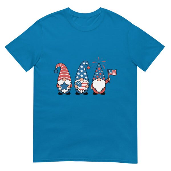 Patriotic Gnome Trio T-Shirt – Cute USA Gnomes with Flag & Fireworks - Image 9