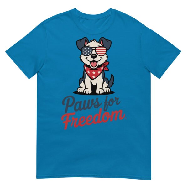 Paws for Freedom Red & White Pup T-Shirt – July 4th Dog Lover Gift - Image 10