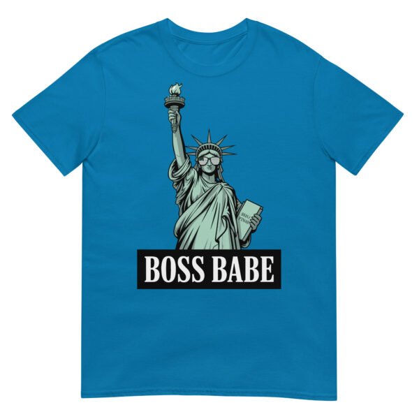 Boss Babe Liberty T-Shirt – Statue of Liberty with American Flag Sunglasses - Image 9