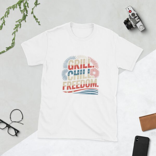 Grill Chill Freedom Retro 4th of July BBQ T-Shirt – Family Matching Tee - Image 15