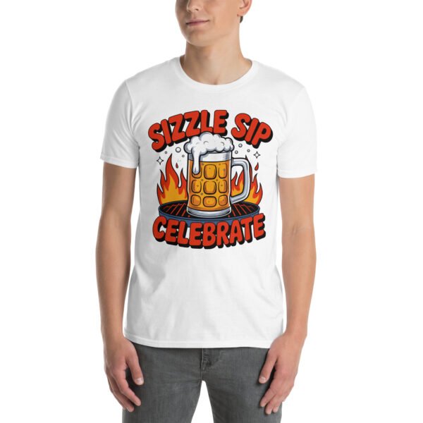 BBQ Beer Humor T-Shirt for Grill Enthusiasts – Mug & Flame Comic Sizzle Sip Celebrate Beer Cup - Image 15