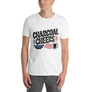 Grill and Beer Mug T-Shirt for Dads – Charcoal Sketch Collage - Charcoal Cheers A