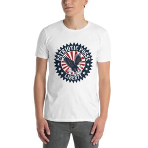 Patriotic Retro Badge T-Shirt for Proud Americans – Eagle & Stars - Patriotic Posse A