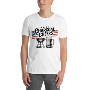Grill and Beer Mug T-Shirt for Dads – Charcoal Sketch Collage - Charcoal Cheers B