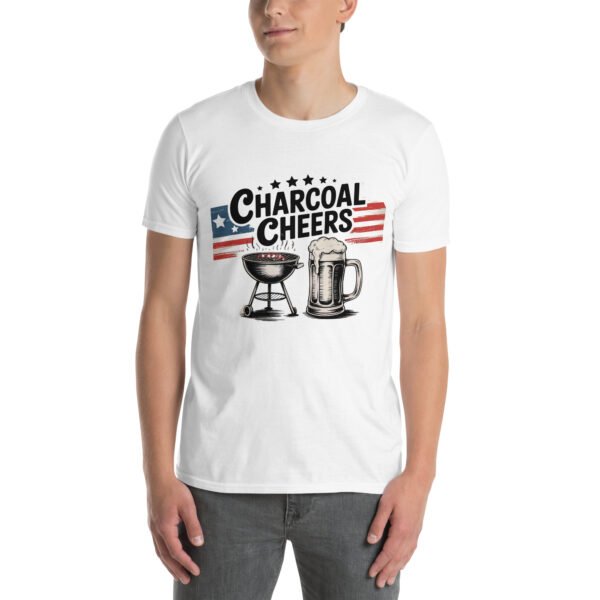 Grill and Beer Mug T-Shirt for Dads – Charcoal Sketch Collage - Charcoal Cheers B