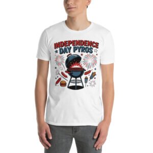 Independence Day BBQ T-Shirt for Young Adults – Fireworks Grill Diagram - Independence Day Pyros A