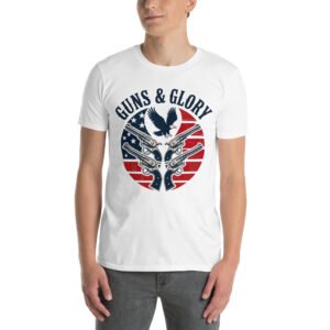 Guns & Glory T-Shirt for 2A Men – Eagle & Revolvers Silhouette - Gun Style B