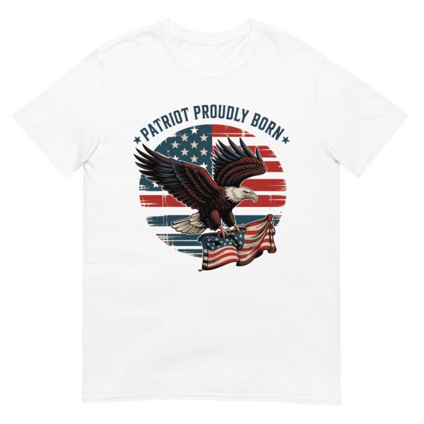 Patriotic Americana T-Shirt for Conservatives – Eagle & Flag Collage - Patriot Proudly Born A - Image 16