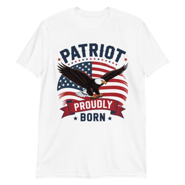 Patriotic Americana T-Shirt for Conservatives – Eagle & Flag Collage - Patriot Proudly Born B - Image 8