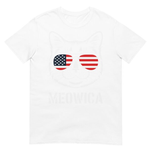 Meowica Cat Sunglasses T-Shirt – Funny Patriotic USA Cat Tee - Image 16