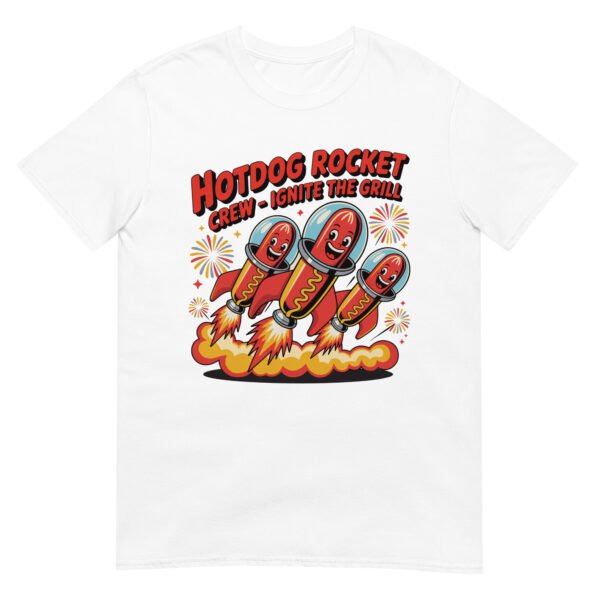 Hotdog Rocket Crew 2.0 T-Shirt – Retro Firework Launch Edition - Image 16