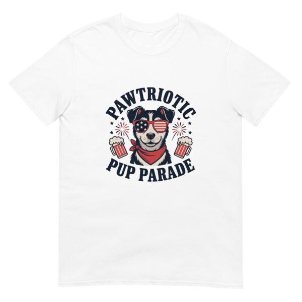Pawtriotic Pup Parade T-Shirt – Funny Dog Beer Fireworks USA Tee - Image 11