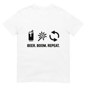 Beer. Boom. Repeat. – Minimalist 4th of July Tee