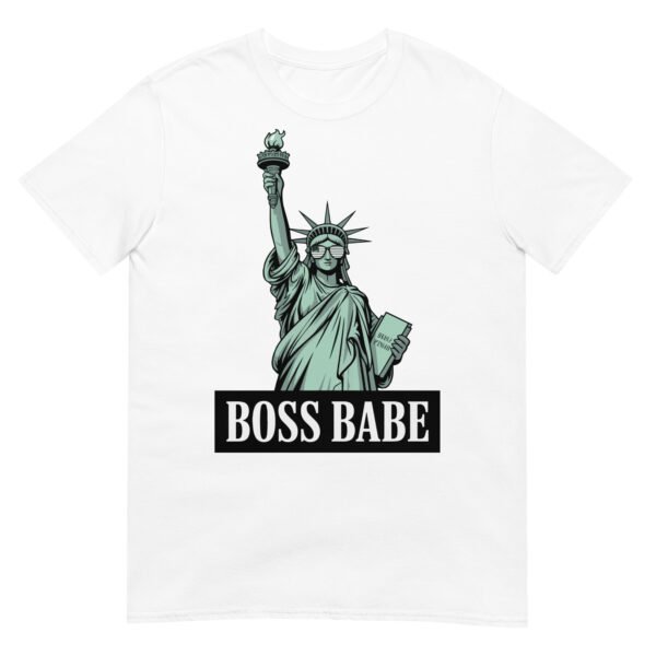 Boss Babe Liberty T-Shirt – Statue of Liberty with American Flag Sunglasses - Image 16