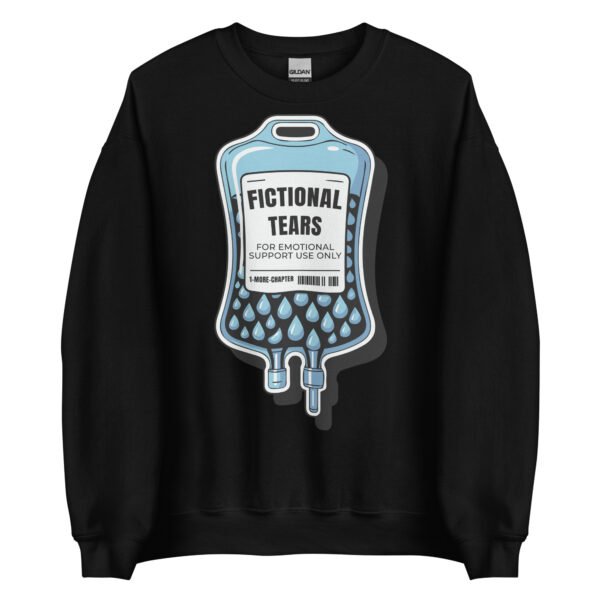 Fictional Tears Sweatshirt, Cozy Bookish Merch Crewneck, Book Lover Gift, Booktok Sweatshirt for Readers, Funny Bookworm Pullover