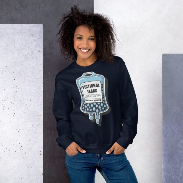 Fictional Tears Sweatshirt, Cozy Bookish Merch Crewneck, Book Lover Gift, Booktok Sweatshirt for Readers, Funny Bookworm Pullover - Image 3