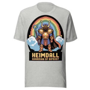 Heimdall Graphic T-Shirt – Guardian of Asgard – Pixel Myth Tee