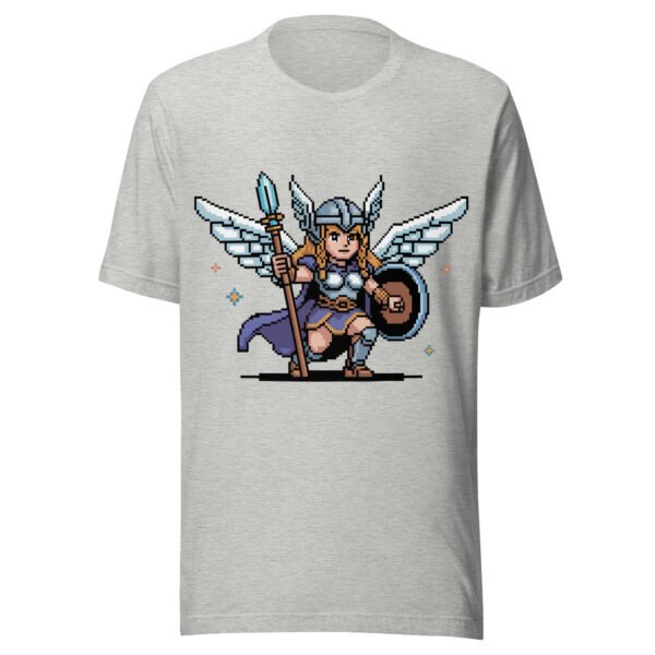 Valkyrie Pixel Art T-Shirt – Norse Winged Warrior – Scout Pose Edition - Image 7