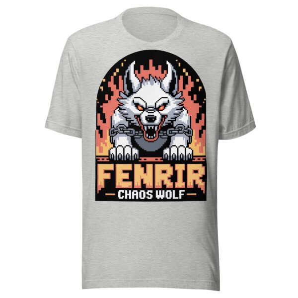 Chaos Wolf Norse T-Shirt – Fenrir Pixel Art Tee – Flamegate Edition - Image 7