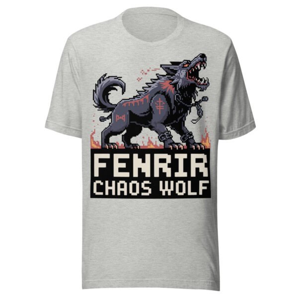 Fenrir Chaos Wolf T-Shirt – Norse Myth Pixel Art – Black Rune Edition - Image 7
