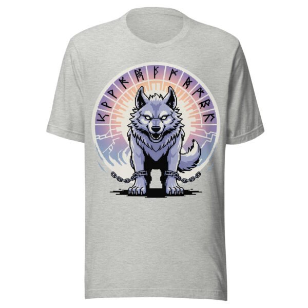 Fenrir Norse Myth T-Shirt – Chained Chaos Wolf – Pixel Retro Style - Image 8