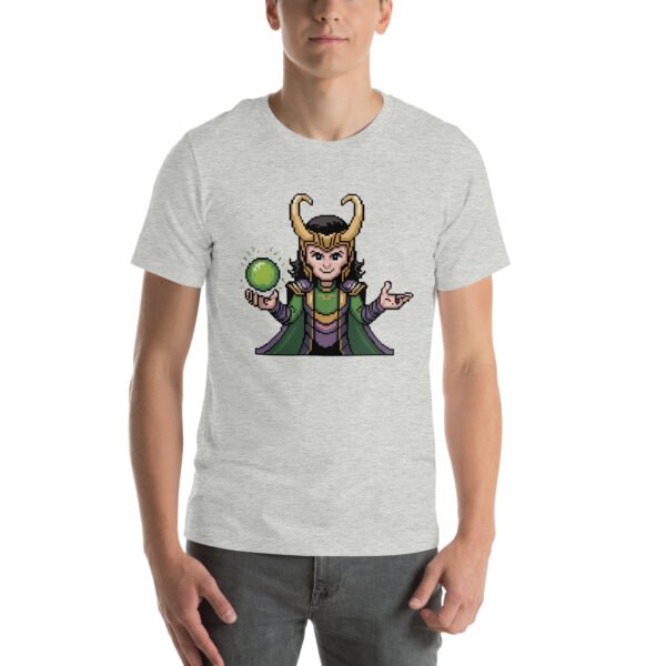 Loki Shirt – Focused Trickster Close-Up – Retro Game T Shirt 8bit Pixel Art Tee - Image 7