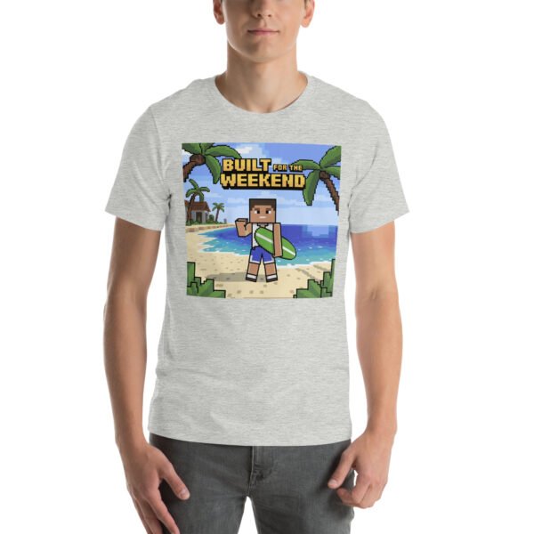 Built for the Weekend – Pixel Beach Escape T-Shirt for Adults - Image 8