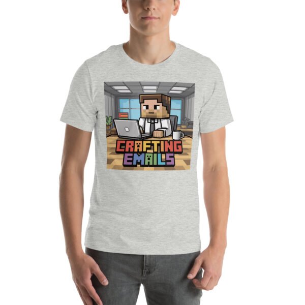 Crafting Emails T-Shirt – Retro Pixel Office Tee – Funny T-Shirt for Adults - Image 8