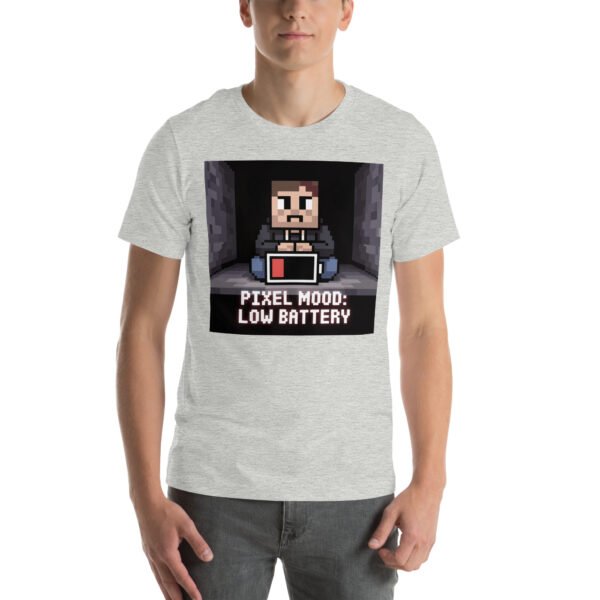 Pixel Mood Low Battery T-Shirt – Gamer Exhaustion Tee – Funny T-Shirt for Adults - Image 8