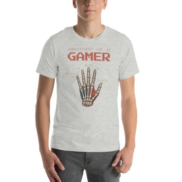 Anatomy of a Gamer Shirt – Retro Skeleton Hand Design – Pixel Gamer T-Shirt for Men and Women - Image 7