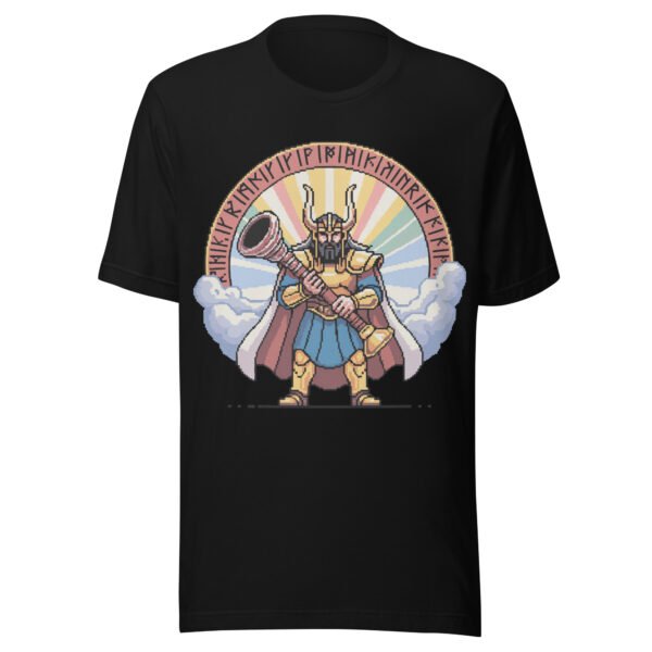 Heimdall Norse Guardian T-Shirt – Bifrost Horn Pixel Art Tee - Image 2