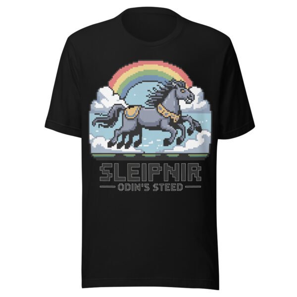 Sleipnir T-Shirt – Odin’s Eight-Legged Horse – Norse Pixel Retro Tee - Image 2