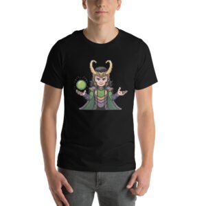 Loki Shirt – Focused Trickster Close-Up – Retro Game T Shirt 8bit Pixel Art Tee