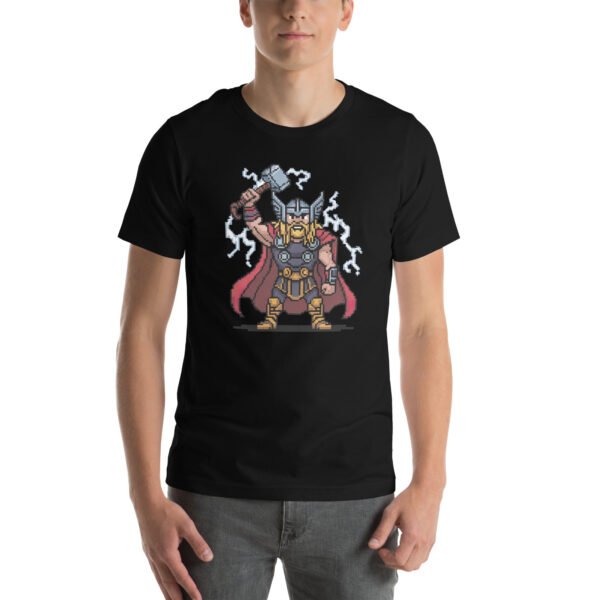 Thor shirt – Hammer of Thunder – Retro Game T Shirt 8bit Pixel Art Tee - Image 2