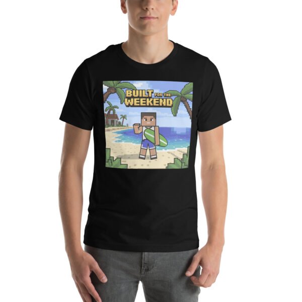 Built for the Weekend – Pixel Beach Escape T-Shirt for Adults - Image 2
