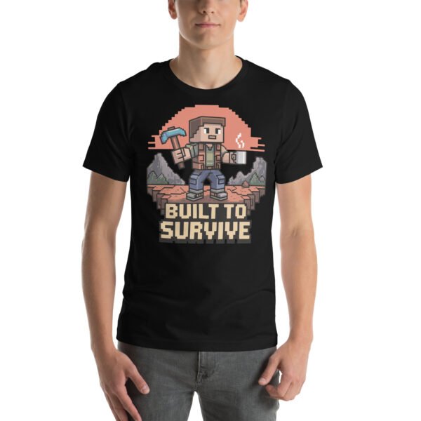 Built to Survive T-Shirt – Adventure Block Style Tee – Resilient Gamer T-Shirt for Adults - Image 2
