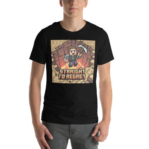 Straight to Regret T-Shirt – Retro Pixel Fall Tee – Humorous Gamer T-Shirt for Adults