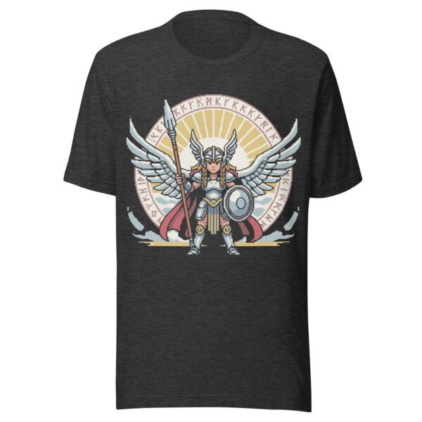 Valkyrie Shieldmaiden T-Shirt – Norse Warrior Goddess Pixel Tee - Image 4