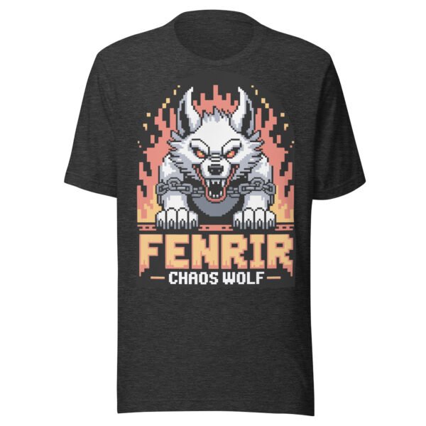 Chaos Wolf Norse T-Shirt – Fenrir Pixel Art Tee – Flamegate Edition - Image 5