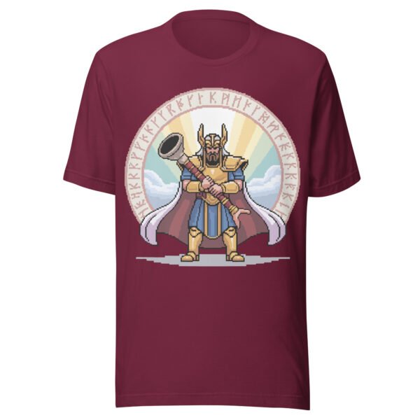 Mythic Heimdall T-Shirt – Gjallarhorn & Rune Circle – Norse Pixel Art Tee - Image 3