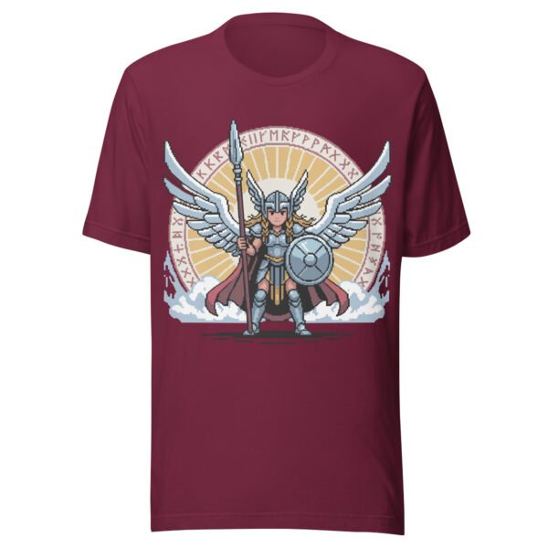Norse Valkyrie T-Shirt – Shieldmaiden Pixel Art – Rune Circle Edition - Image 4
