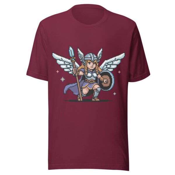 Valkyrie Pixel Art T-Shirt – Norse Winged Warrior – Scout Pose Edition - Image 4