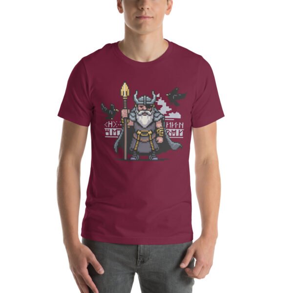 Odin shirt – Raven Guardian Design – Retro Game T Shirt 8bit Pixel Art Tee - Image 4