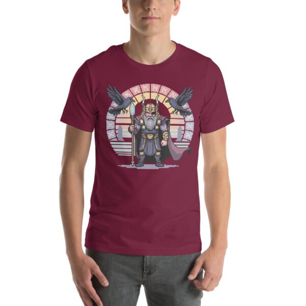 Odin shirt – Mystic Wisdom Design – Retro Game T Shirt 8bit Pixel Art Tee - Image 3