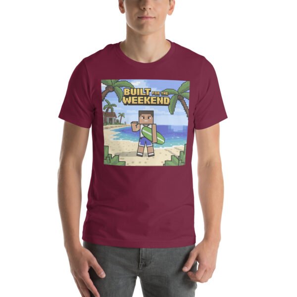 Built for the Weekend – Pixel Beach Escape T-Shirt for Adults - Image 4