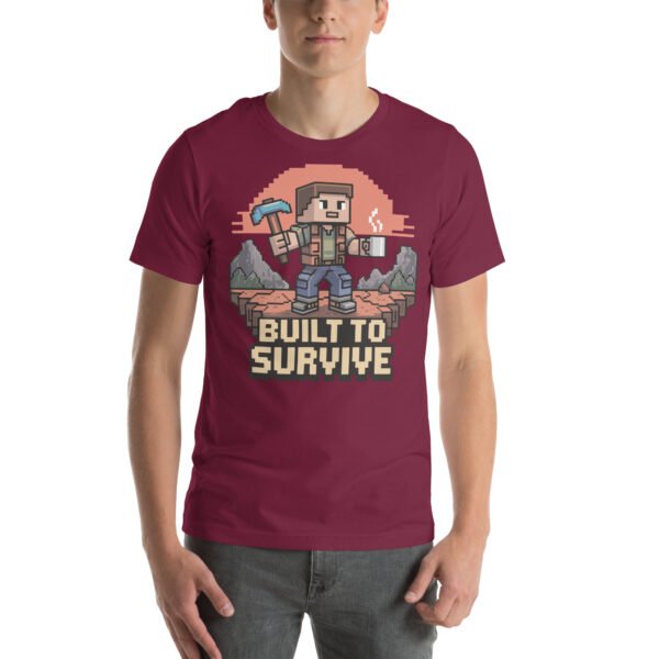 Built to Survive T-Shirt – Adventure Block Style Tee – Resilient Gamer T-Shirt for Adults - Image 4