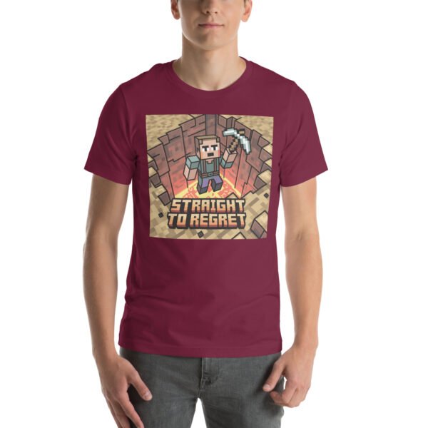 Straight to Regret T-Shirt – Retro Pixel Fall Tee – Humorous Gamer T-Shirt for Adults - Image 3