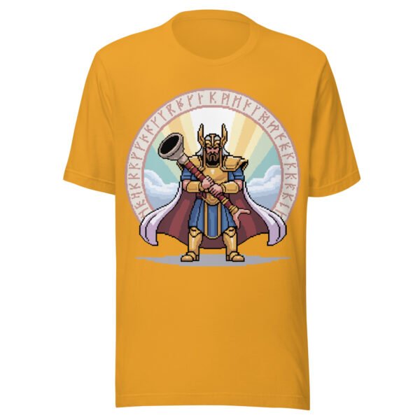 Mythic Heimdall T-Shirt – Gjallarhorn & Rune Circle – Norse Pixel Art Tee - Image 6