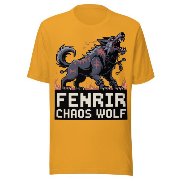 Fenrir Chaos Wolf T-Shirt – Norse Myth Pixel Art – Black Rune Edition - Image 6